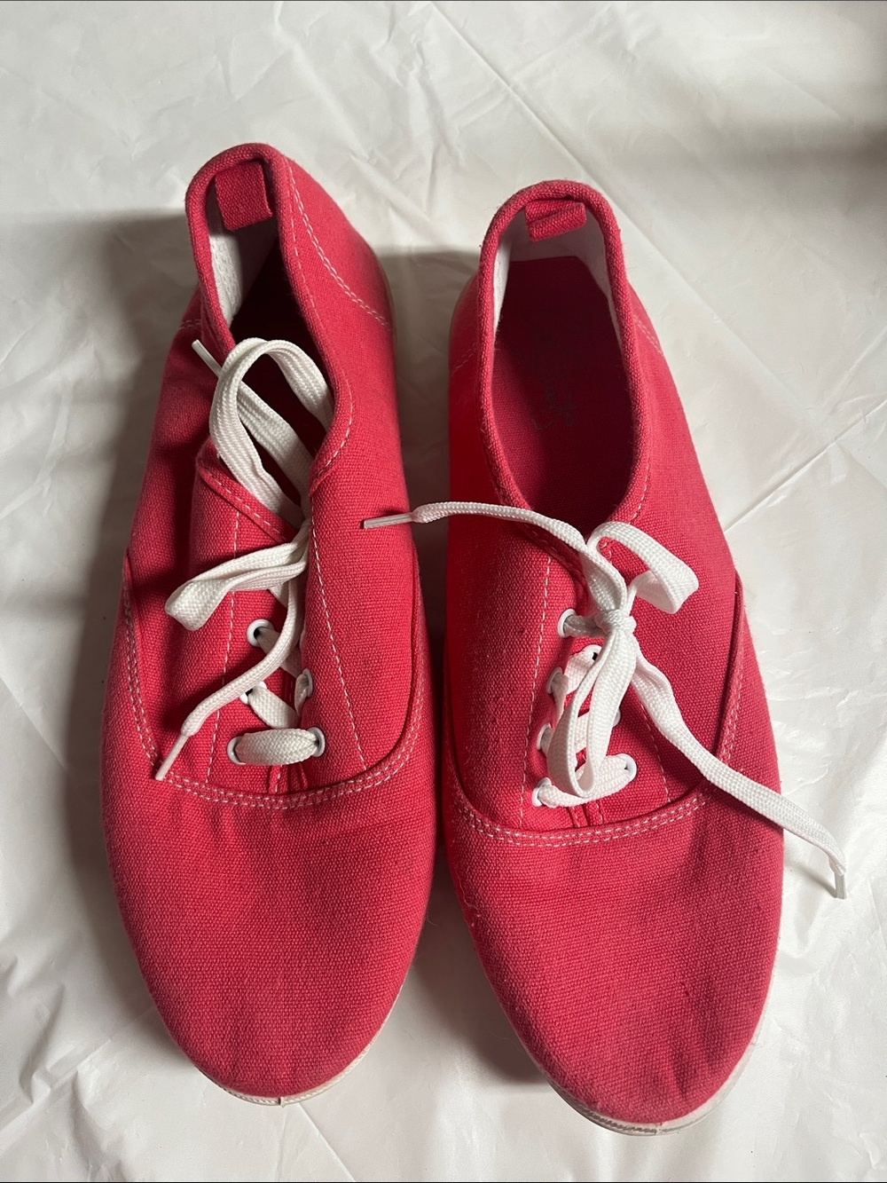 City Streets coral/pink Canvas Sneakers with White Laces